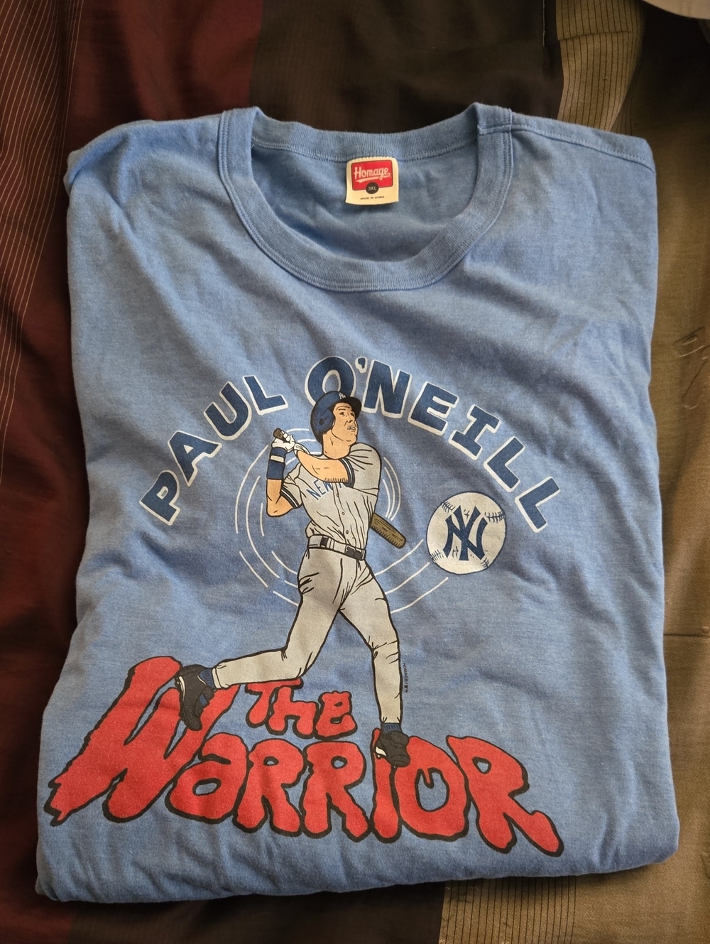 HOMAGE Light Blue Paul O'Neill The Warrior Graphic Tee - Long Sleeve